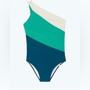 Summersalt Womens The Sidestroke One Piece Swimsuit Seaweed & Seaglass Sz 8